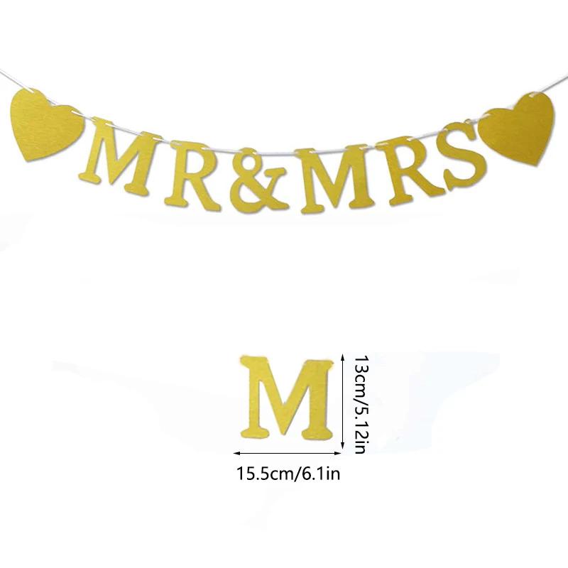 MR- und MRS-Banner für Brautpartys, Hochzeiten, Verlobungen, Jubiläumspartyzubehör – Detail 6