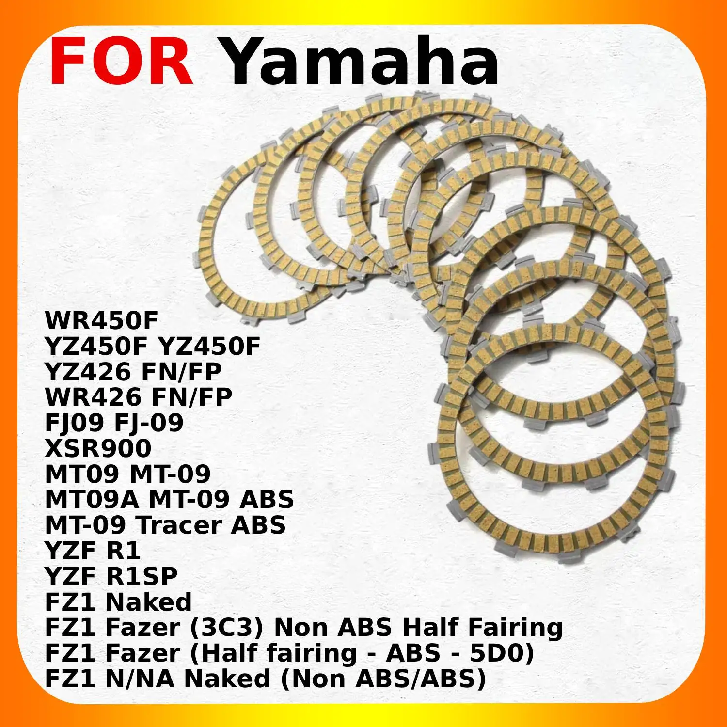

Clutch Plate Disc Set Friction For Yamaha FJ09 FJ-09 XSR900 MT09 MT-09 MT09A Tracer ABS OEM:5TA-16321-00