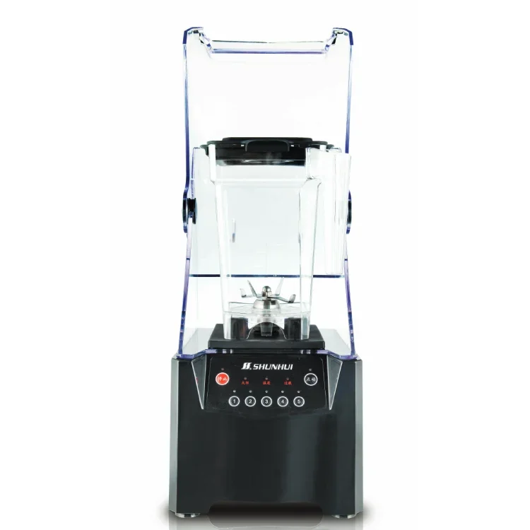 Manufacturer supply  800W 1000ML high speed smoothies heavy duty ice mixer commercial blender with noise coverhot sales