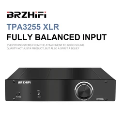 Brzhifi áudio tpa3255 xlr amplificador de som totalmente balanceado entrada e saída 300w * 2 amplificador digital audiófilo amplificador estéreo de alta fidelidade