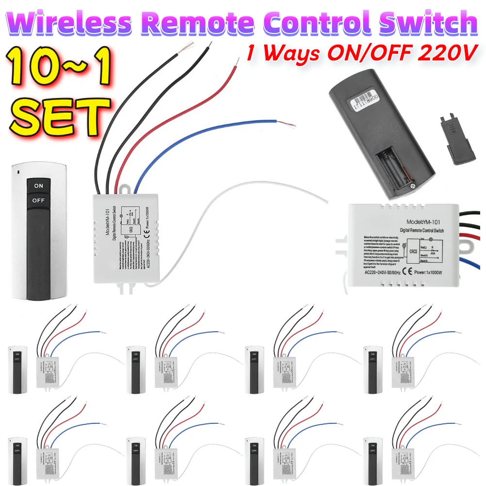 

10-1 шт., 220 В, беспроводной пульт дистанционного управления для домашнего освещения, хрустальные настенные светильники, удобное решение для быстрой установки с дистанционным управлением