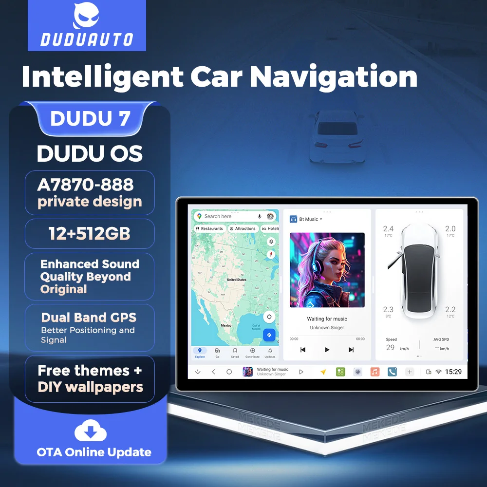 DUDUAUTO DUDU OS 9/9.5/10/10.1/10.36/11.5 "Android 13 Car Stereo CarPlay/Android Auto UIS7870/4G/WiFi/BT/GPS Host universale 2Din