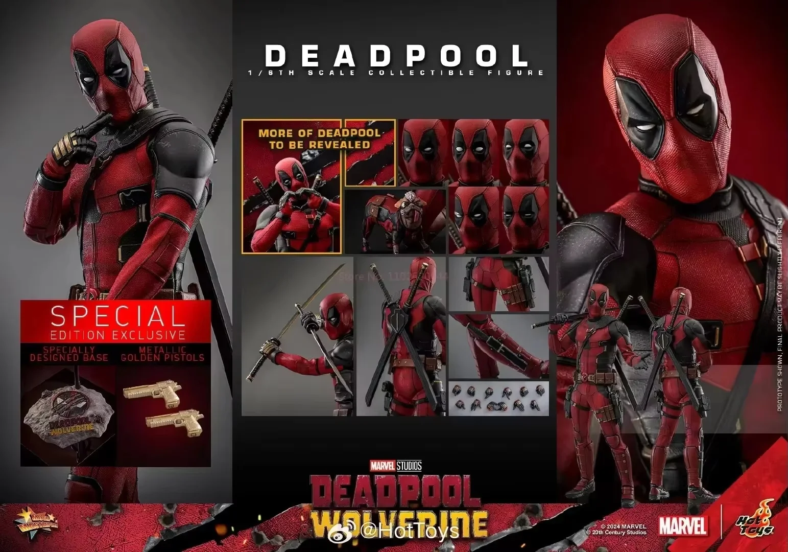 Hot Toys 1/6 Marvel Ht Deadpool&Wolverine Figure Deadpool Mms746b Mms490 Mms746 Action Figure Special Edition Toy Holiday Gifts