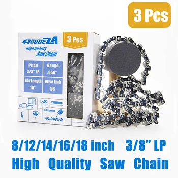 AGUDEZA 3 Pcs 8/12/14/16/18 인치 전기 톱 체인 3/8 