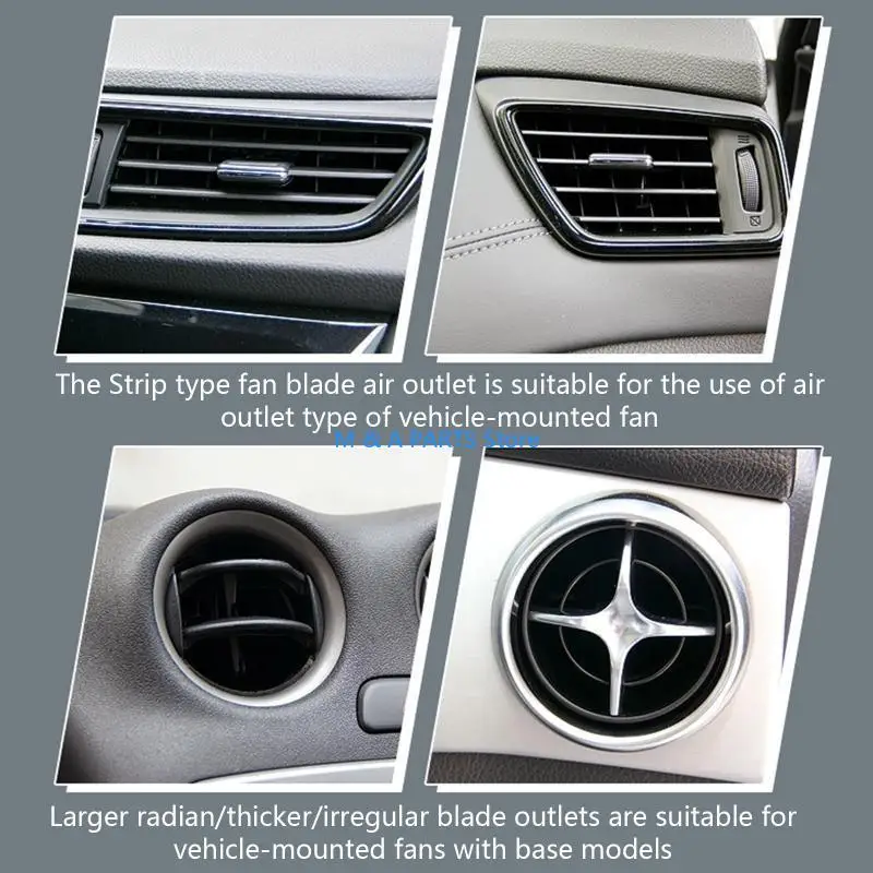 U1JF Car Fan USB Fan Air Outlet Lighting LED Flash for Creative Auto Cooling Fan Portable Cooler Three-speed Mini Convenient