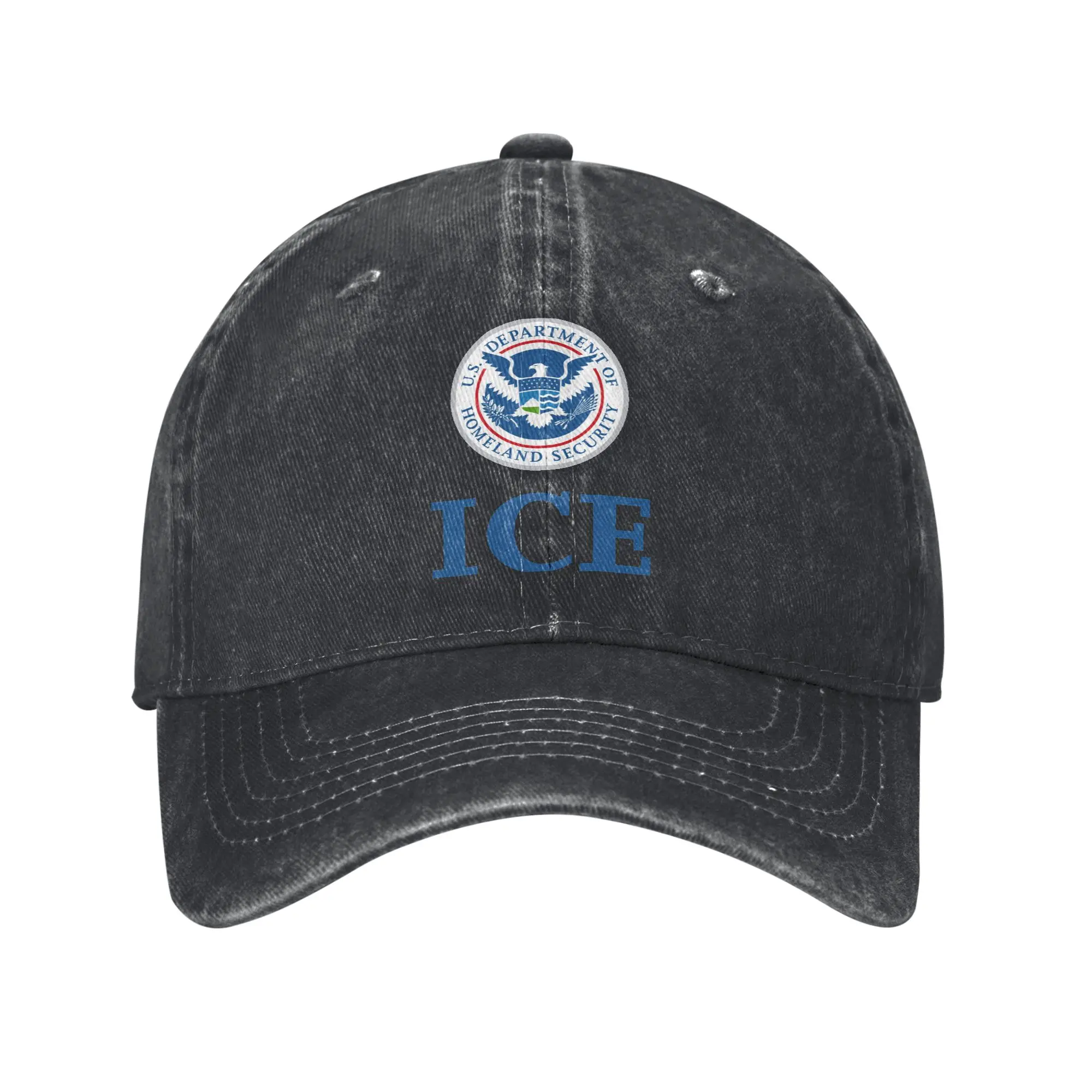 United States Immigration and Customs Enforcement Baseball Cap Sun Print Washed Trucker Hat Female Male y2k Funny Baseball Caps