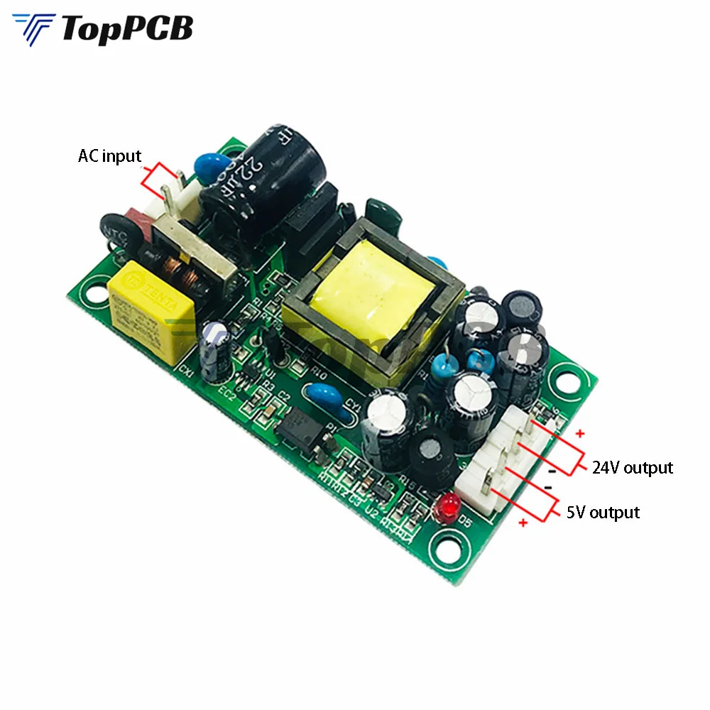 Dual Output AC-DC Step Down Power Supply 220V to 24V 1A 110V to 5V 0.5A Buck Converter Voltage Regulator 24W 2.5W Power Adapter