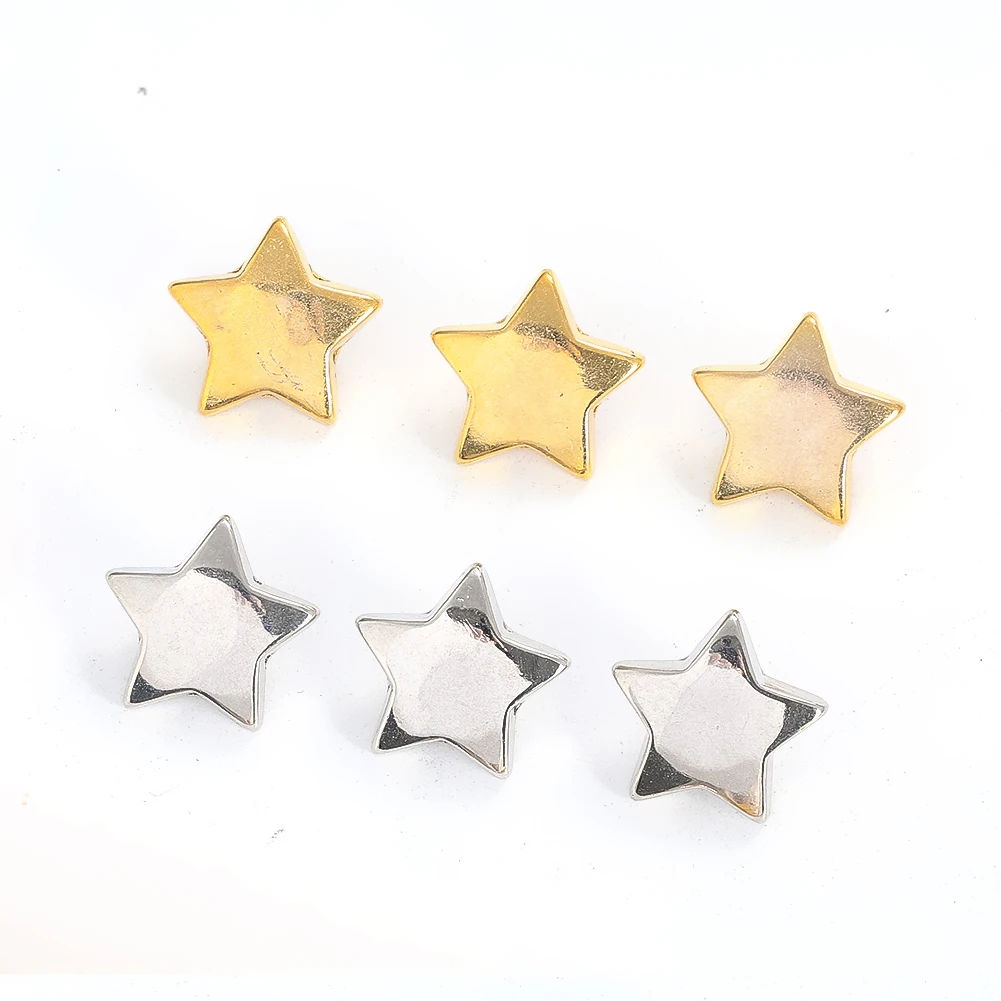 10PCS Plastic Star Shank Buttons Pentagram Decorative Button for Clothing DIY Projects Crafts Sewing Embellishments Scrapbooking