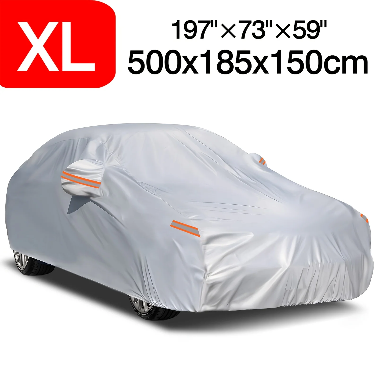

NEVERLAND Heavy-Duty Car Cover, Outdoor Car Cover, Universal Car Cover - Silver XL