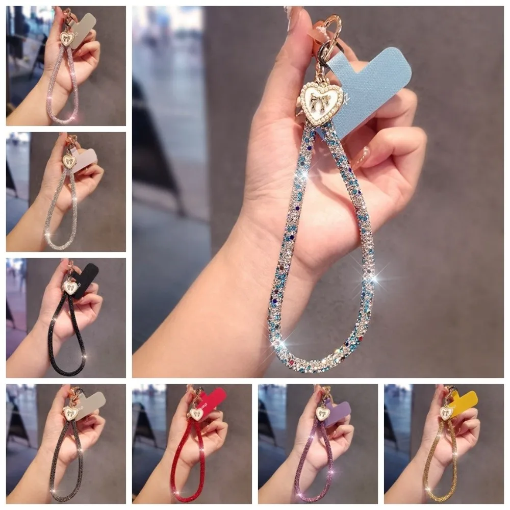 

Подвесной шнур с блестками и стразами, ремешок для телефона, короткий стиль на запястье, роскошная веревка для телефона с бриллиантами, полный бриллиант, защита от потери
