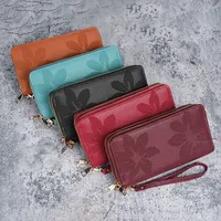 Double Zipper Large Capacity Casual Long Wallet for Ladies Mobile Phone Coin Card Multi-layer Wallet Traditional Style