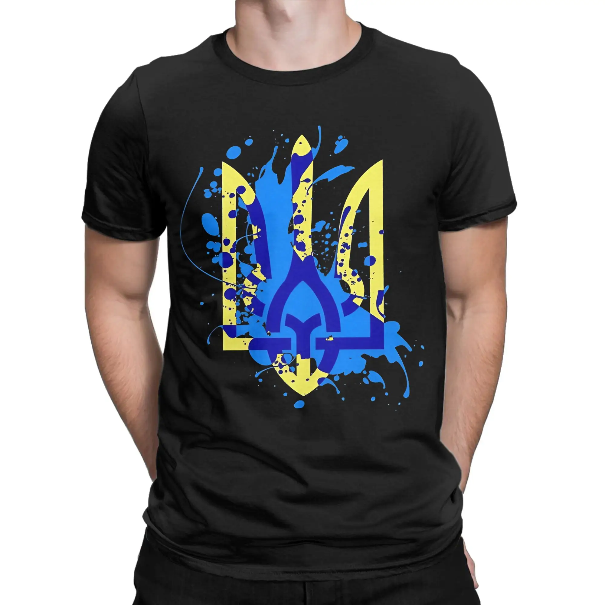 Ukraine Ukrainian Coat Of Arms T-Shirt Summer  100 Cotton T-Shirts For Couple Casual Tshirt Short-Sleeved Y2K Basic Clothes