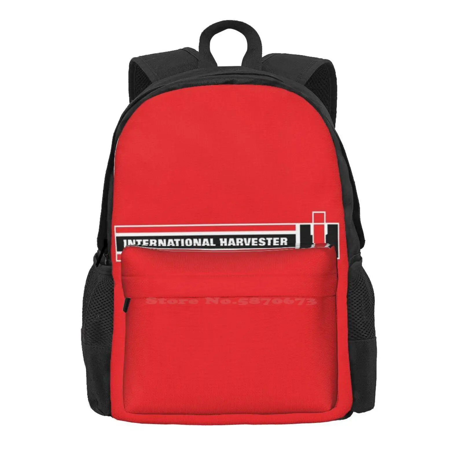 International Harvester Stripes Logo School Storage Bag Student's Backpack International Harvester Ih Tractor Scout Truck Pickup