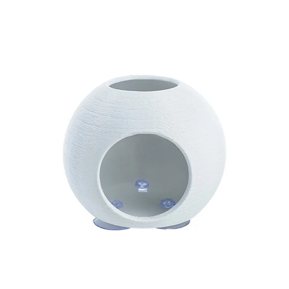 

3D Printed Fish Shrimp Hiding Cave Suction Cup Fixed Spherical Aquarium Fish Shelter Plastic Fish Tank Ornament