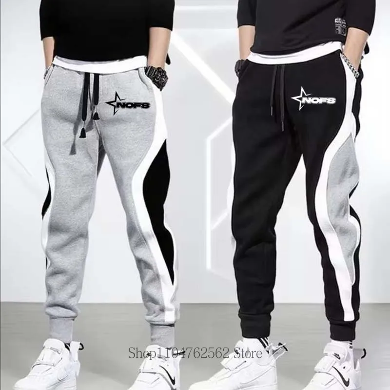 

Y2K Men Fashion Print Casual Pants Outdoor Daily Sports Loose Fitting Jogging Patchwork Running Training Fleece Sweatpants
