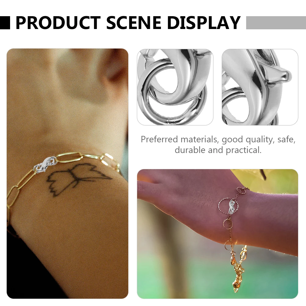 

6pcs Metal Lobster Clasp Diy Jewelry Making Durable Connection Buckle For Bracelets Necklaces Craft Supplies Connector