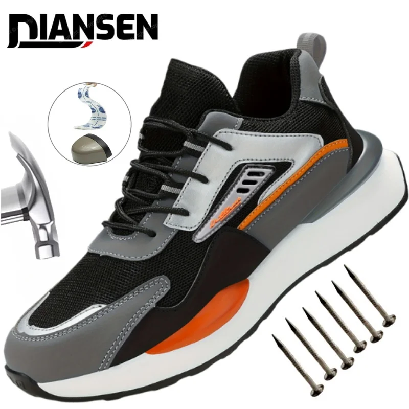 Men Work Safety Boots Steel Toe Anti-smash Puncture-Proof Shoes Comfortable Sneakers Male Security Working Industrial Shoes