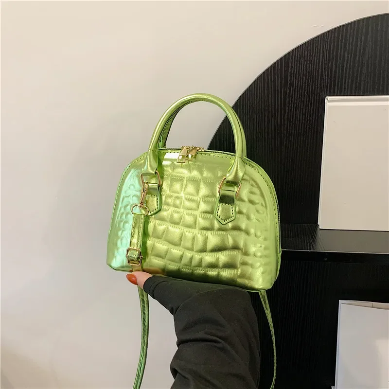 Bolsa de ombro Crocodile Shell vincada para mulheres, bolsa B, bolsa feminina crossbody, marca de luxo, moda coreana, nova, outono