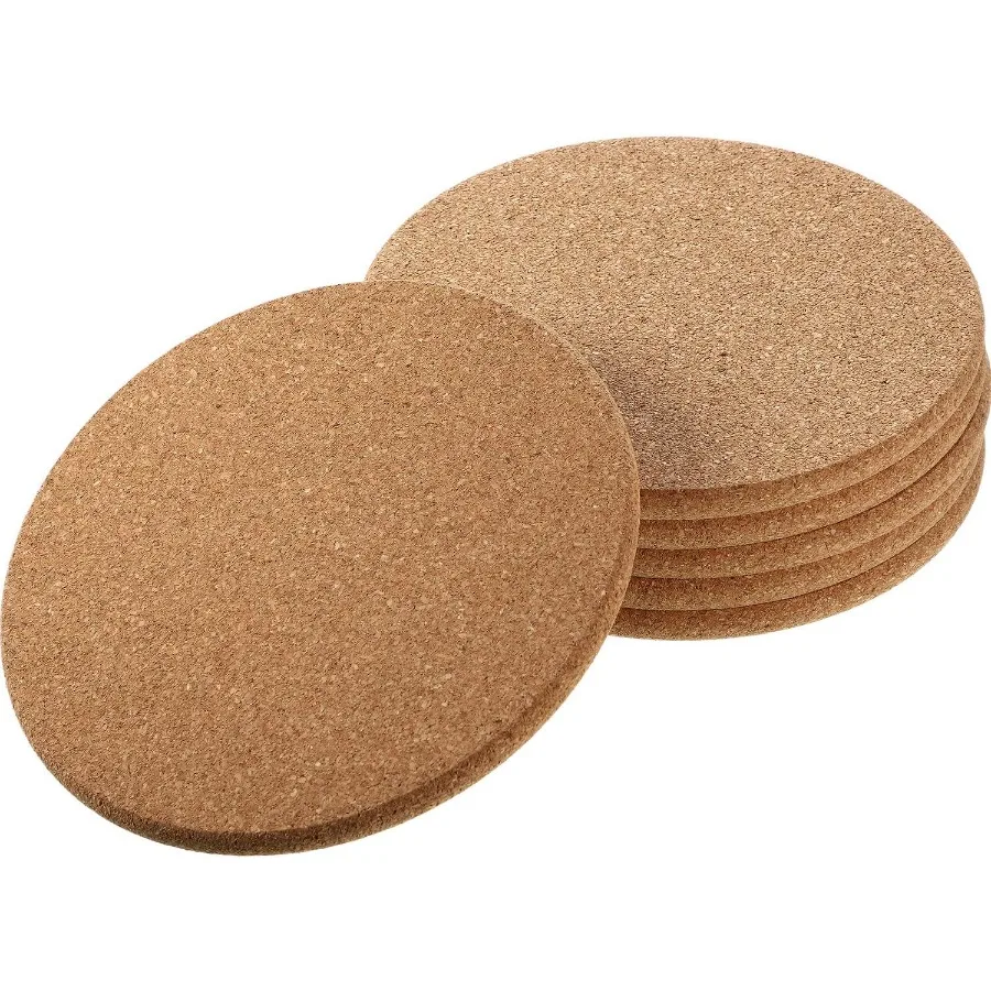 

Round Absorbent Cork Coasters Wooden Cork Plant Coasters for Home Drinks Coffee Plants Apartment Decor Bar Table 6 Ih 6 Pcs