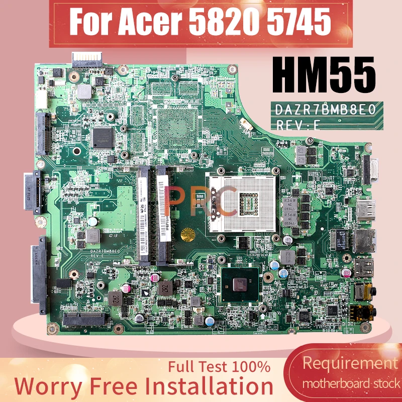 DAZR7BMB8E0 For ACER 5820 5745  Laptop Motherboard MBPTG06001 HM55 Notebook Mainboard image 2