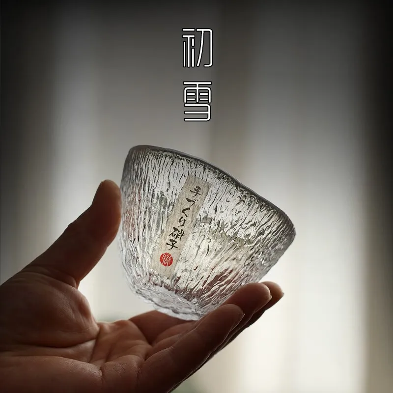 1pc 160ml Heat-resistant Glass Tea Cup Rain Drop Cup Transparent Glass Drinking Japanese Kung Fu Tea Set Wine Glass