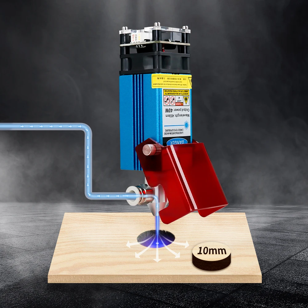 Modulo laser da 80 W con assistenza aerea Testa per incisione laser da 40 W 80 W Testa laser blu da 450 nm per macchina da taglio laser acrilica per