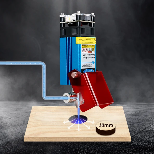 Moduł lasera 80W z asystą powietrzną, głowica laserowa do grawerowania 40W 80W, niebieska głowica laserowa 450nm do CNC, maszyna do cięcia laserowego drewna i akrylu.