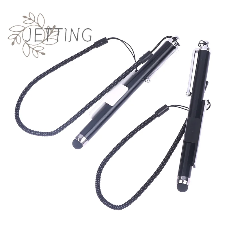 Hot Universal Touch Screen Mobile Phone Stylus Pen Spring Rope Tablet With Stand Holder Pencil Industrial Computer Capacitive Pe