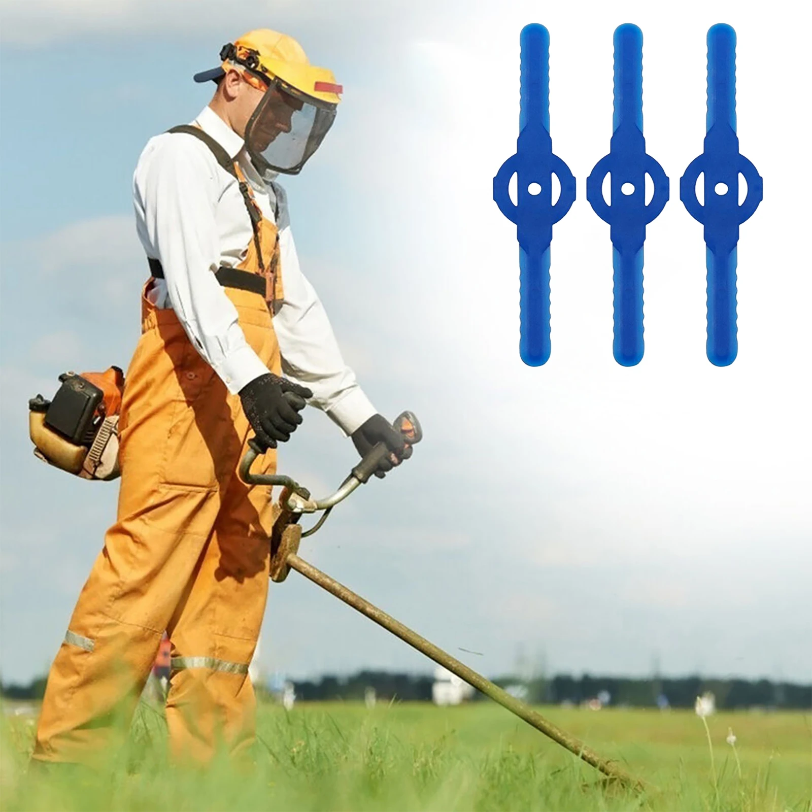60Pcs String Trimmer Kopf Klingen Mehrzweck Universal Unkraut Trimmer Kopf Kunststoff Mähen Klingen Stroh Mäher Klinge Zubehör
