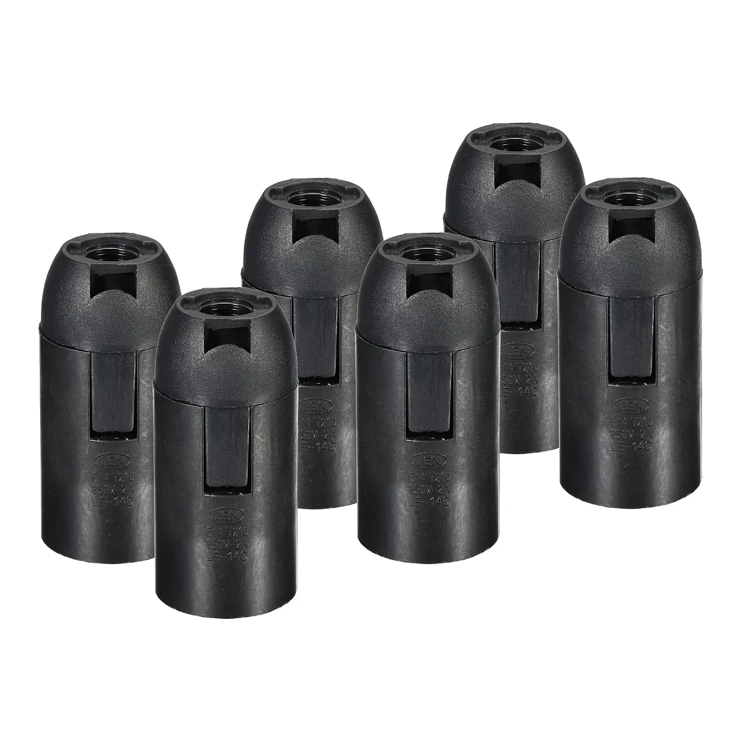 JOYINLED Black E14 Pack of 1/3/6/10 Threaded Light Socket Base 56x26mm Screw-in Bulb Lamp Holder for LED Retro Pendant Lights