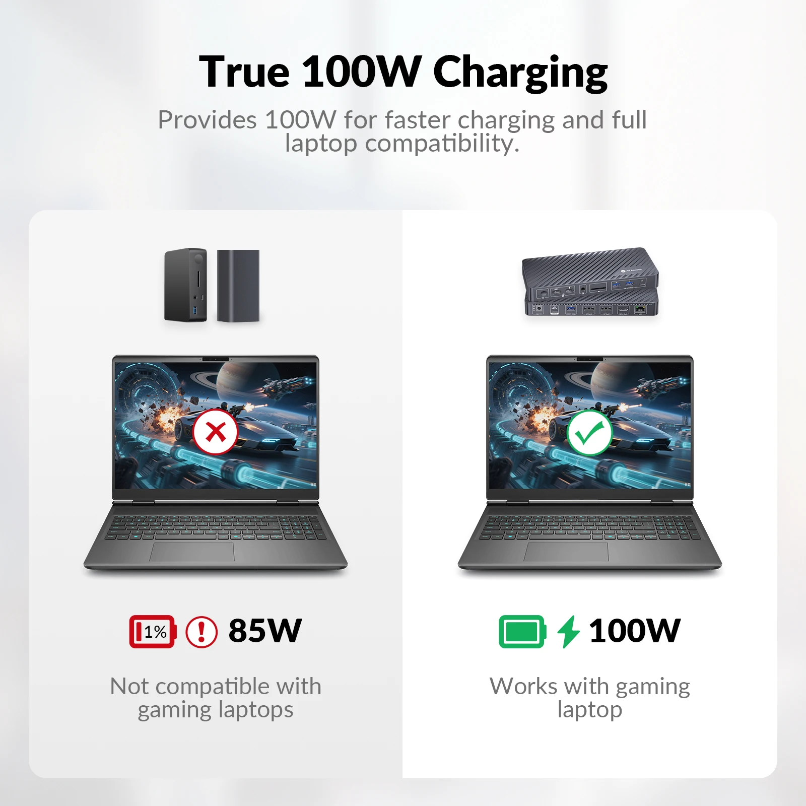 Docking Station 3 Monitors, 13-in-1 Laptop Docking Station with 120W Power Adapter, 4K HDMI and 2xDP, 10Gbps USB-C/A (KD-S03)