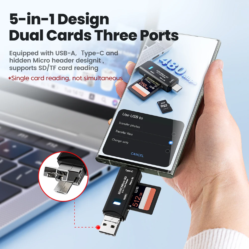 Olaf USB 2.0 Card Reader Micro SD TF Memory Card Reading Adapter High Speed Type C Card Reader For Phone PC Laptop Accessories