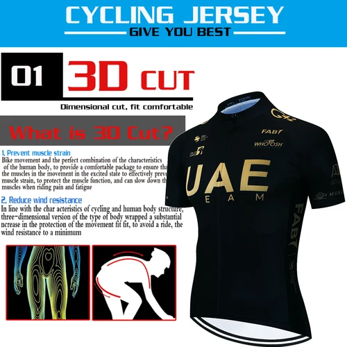 Imagen 2 del producto Conjunto de ciclismo para hombre de los Emiratos Árabes Unidos, uniforme de bicicleta, ropa de ciclismo para hombre, conjuntos de camisetas de equipo, accesorios para bicicleta de montaña para hombre