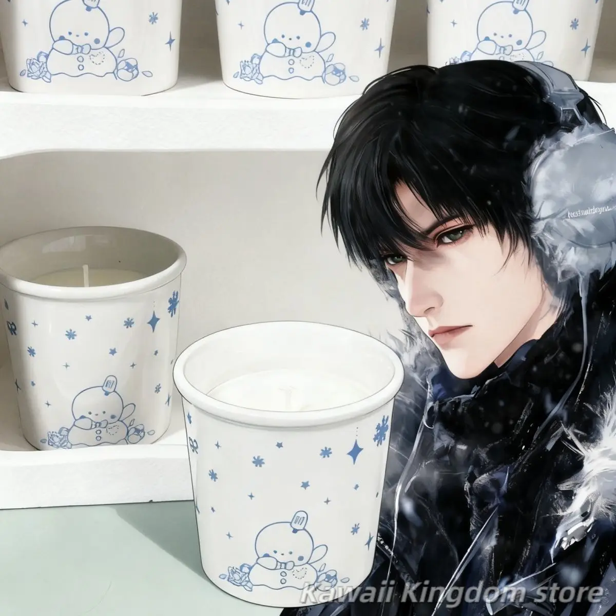 الحب والفضاء العميق زين أنيمي تأثيري الياسمين العطر شمعة فتاة هالوين التميمة طالب ملحق المشجعين هدية