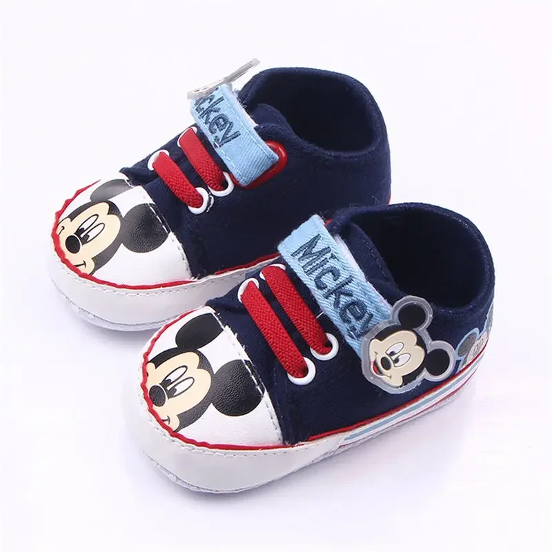 Disney-zapatos de Mickey Mouse para bebé recién nacido, calzado de dibujos animados, a la moda, de 0 a 18 meses