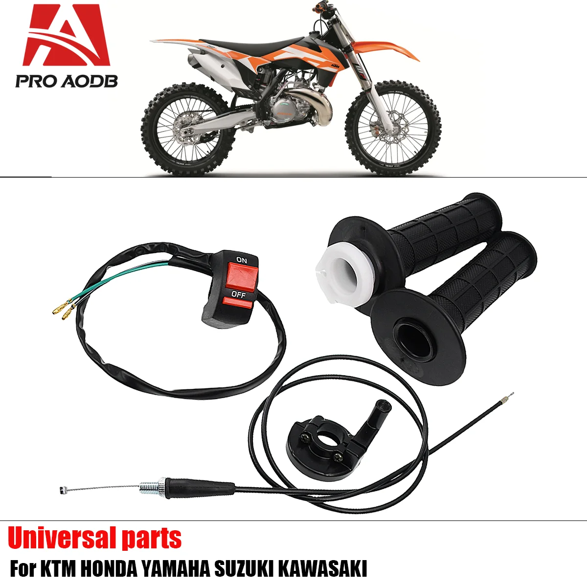 

Universal 7/8" 22mmMotorcycle Grips with Throttle Accelerator Cable Set Handle Bar Motorbike Accessories For 50cc 150cc 250cc