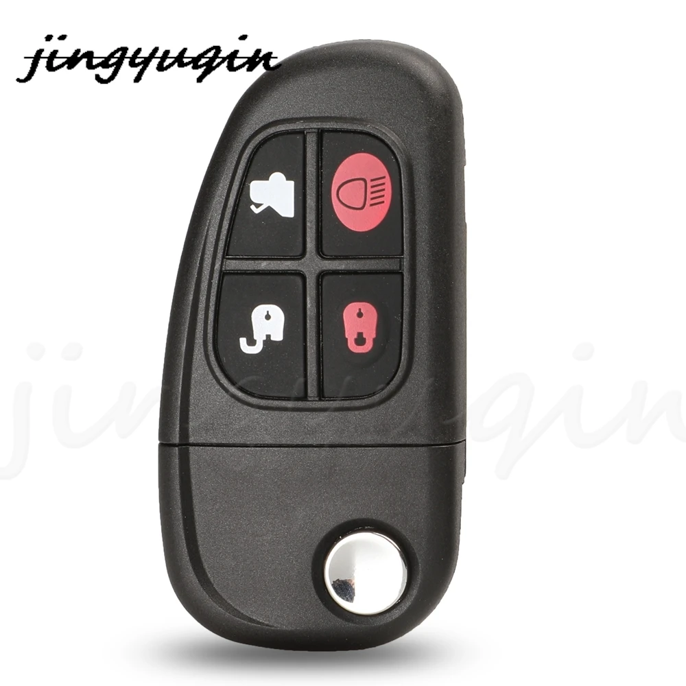 

jingyuqin 4 Buttons Replacement Flip Folding Remote Car Key Shell For Jaguar X-Type S-Type XJ XK Type FO21 Blade