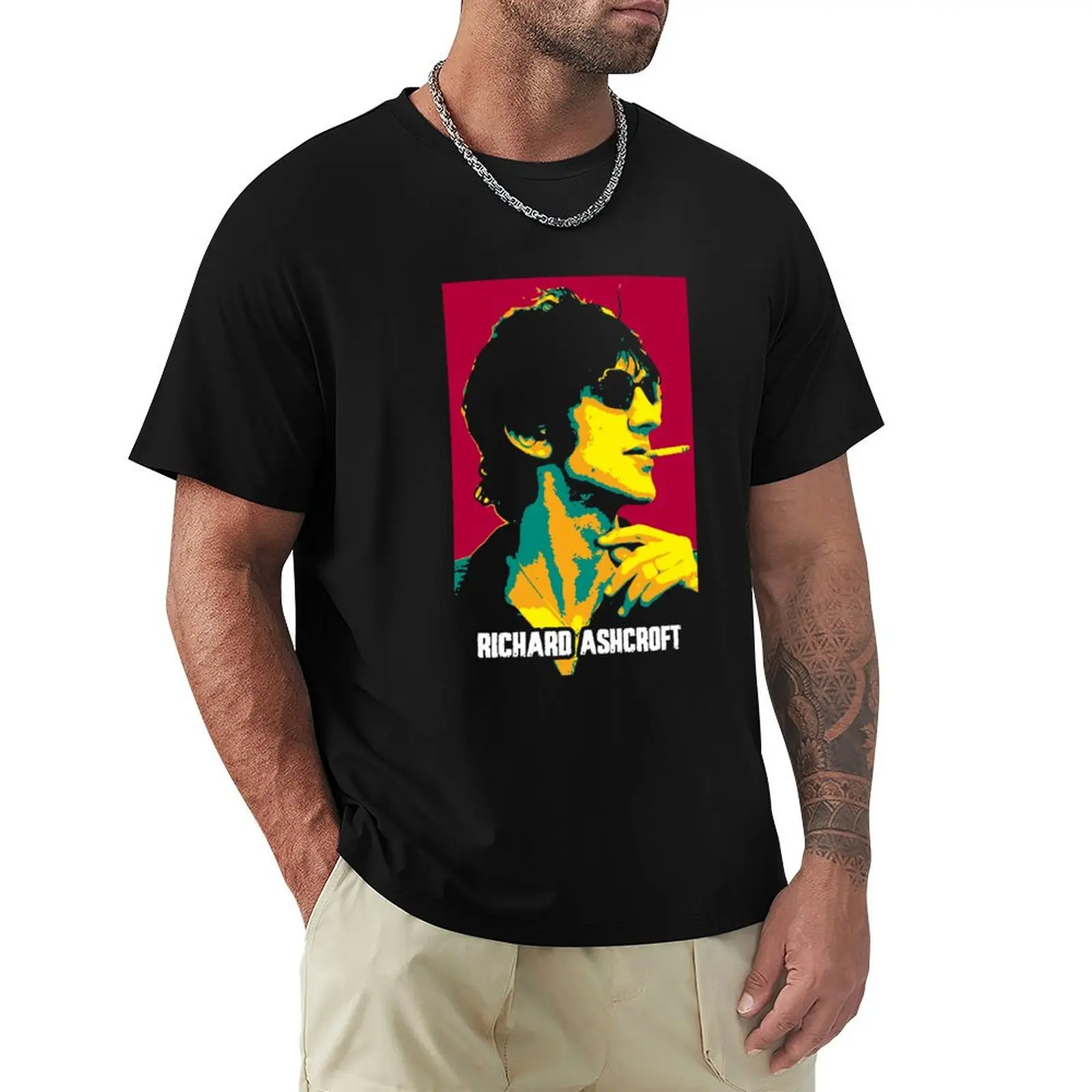 

Richard Ashcroft Lucky Man Richard Paul Ashcroft an English singer and songwriter T-Shirt vintage clothes mens t shirt