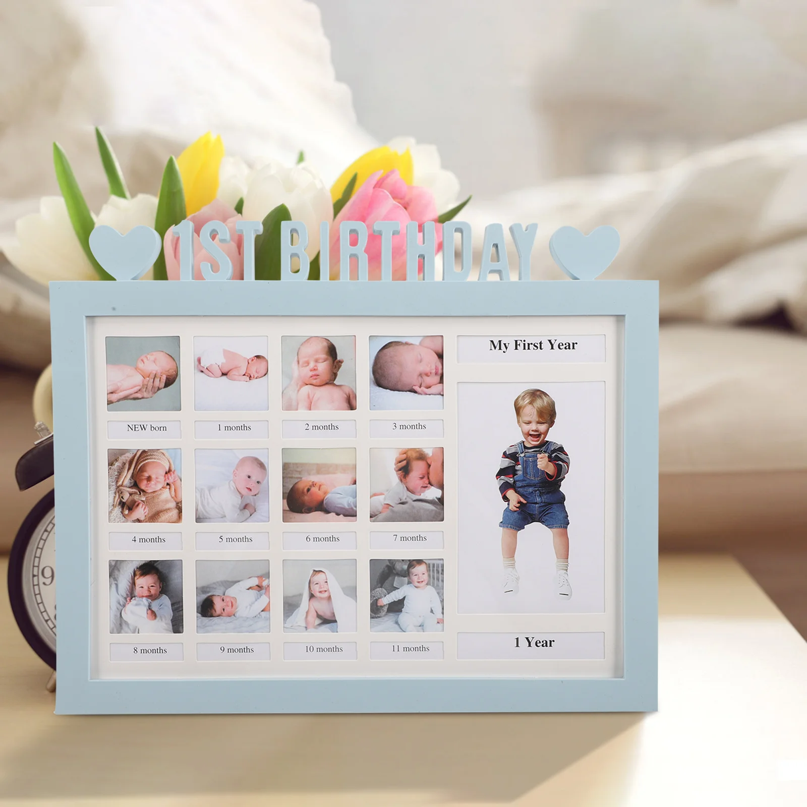 

Памятная фоторамка для роста ребенка 1 года, 12 месяцев, детская веха, дисплей для спальни, гостиной, декор для детской комнаты