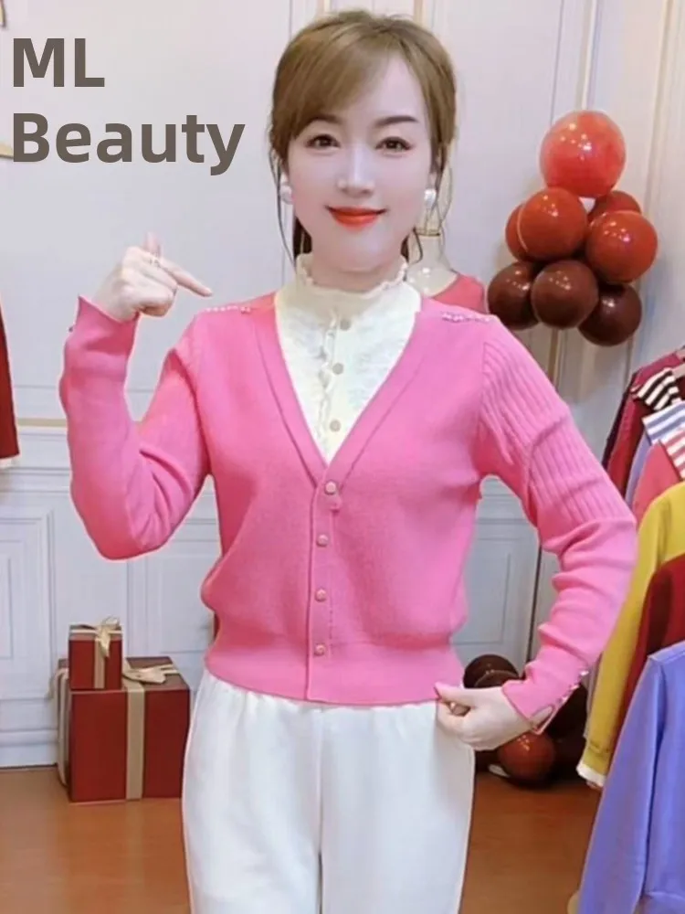 

Unique Beautiful Women's Knitted Sweater with Lace Collar Fake Two-Piece Sle Autumn Winter Faion Commute Thiened Long S...