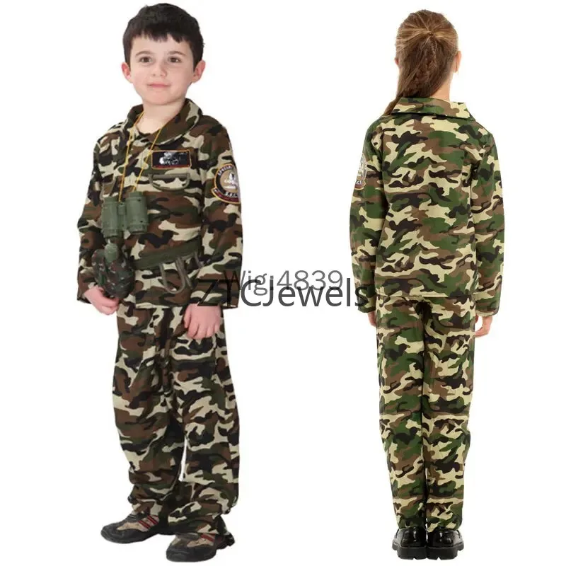 Special Forces Soldier Costume Kids Army Military Camouflage Uniform Cosplay Role Play Game Boys Girls view 4