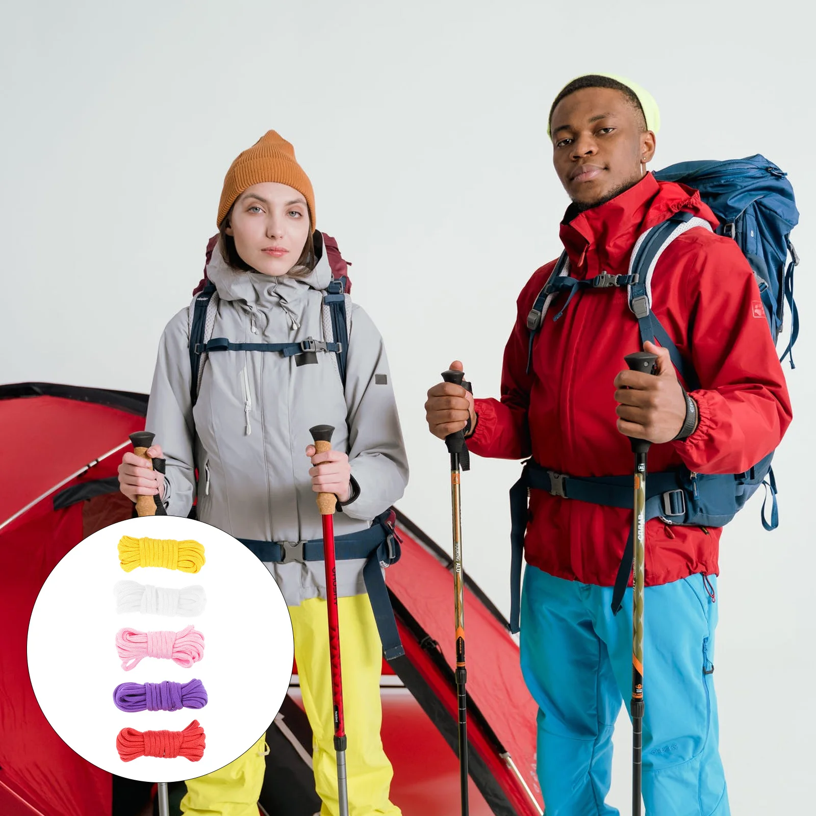 5 قطعة 5 لفات في الهواء الطلق خيمة حبل الثقيلة مضفر تسلق بقاء حبل للتخييم التنزه خفيفة الوزن دائم المدمجة والعتاد