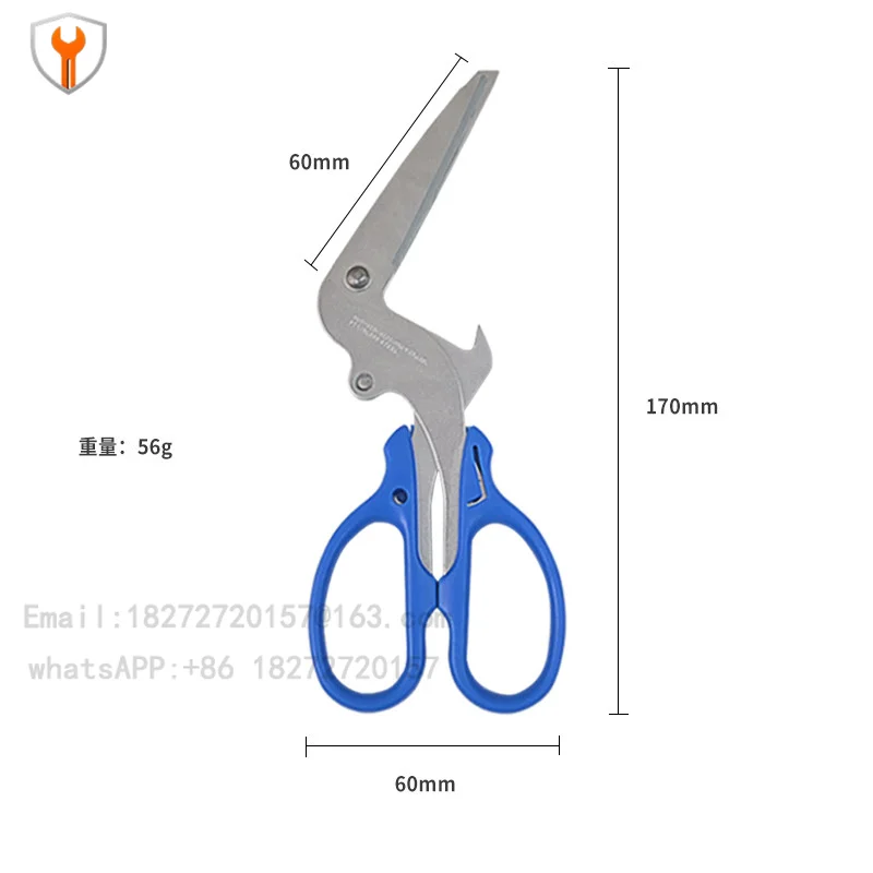 L-Shaped Multifunctional Stainless Steel Scissors, for Office & Home Use, Sharp Bent Shears, Cans & Bottle Caps Cutter
