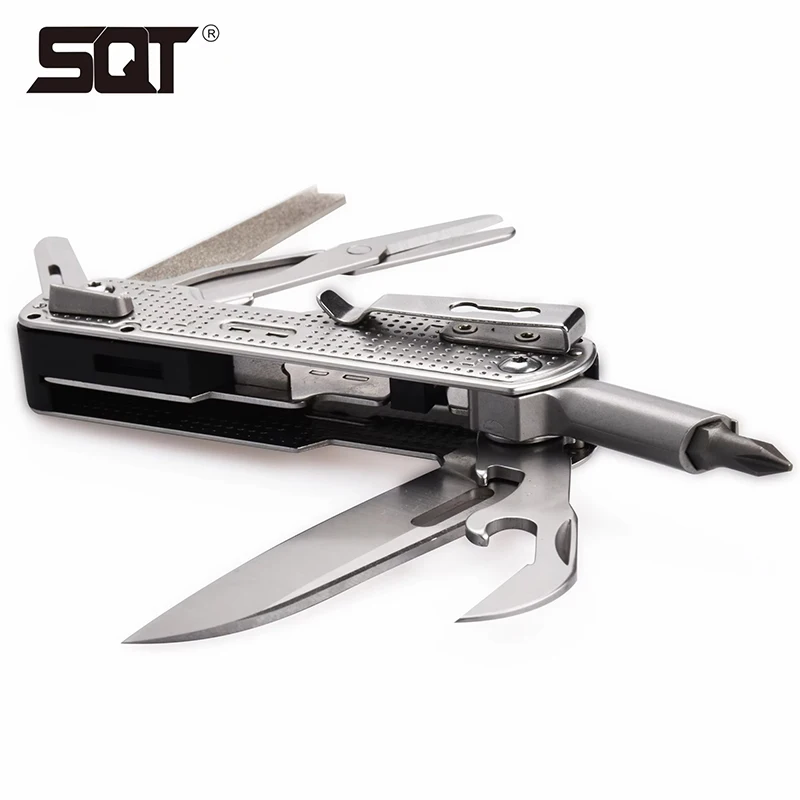 BHBT-Mini cuchillo multiherramienta, cuchillo de bolsillo portátil para acampar al aire libre, herramienta EDC con Clip desmontable, multiherramienta