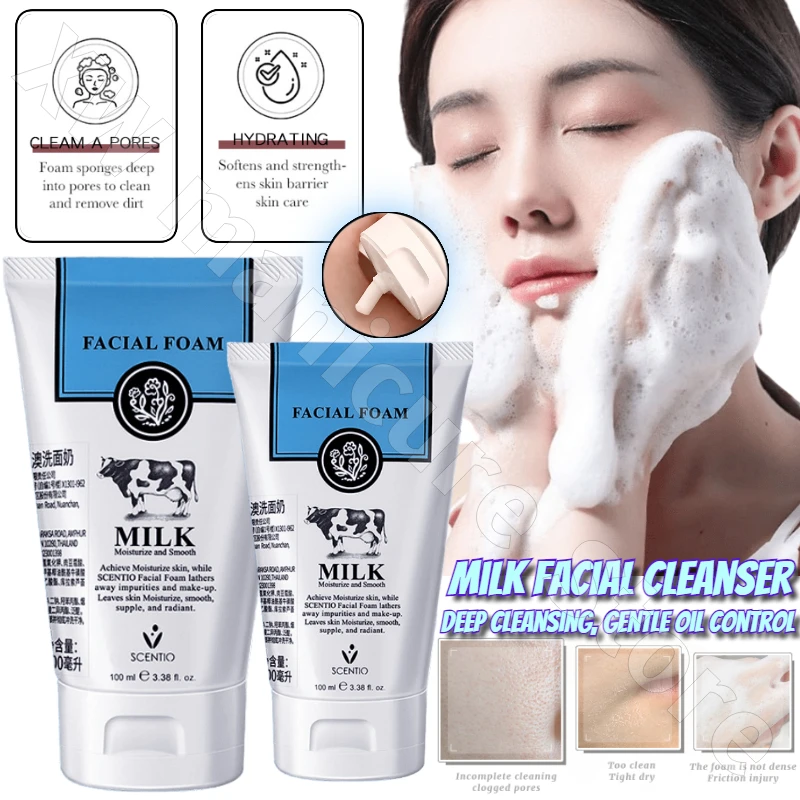 

Milk Facial Cleanser Deep Cleansing Pores Gentle Oil Control Moisturizing Without Harming Skin Balancing Oil Control Cleanser