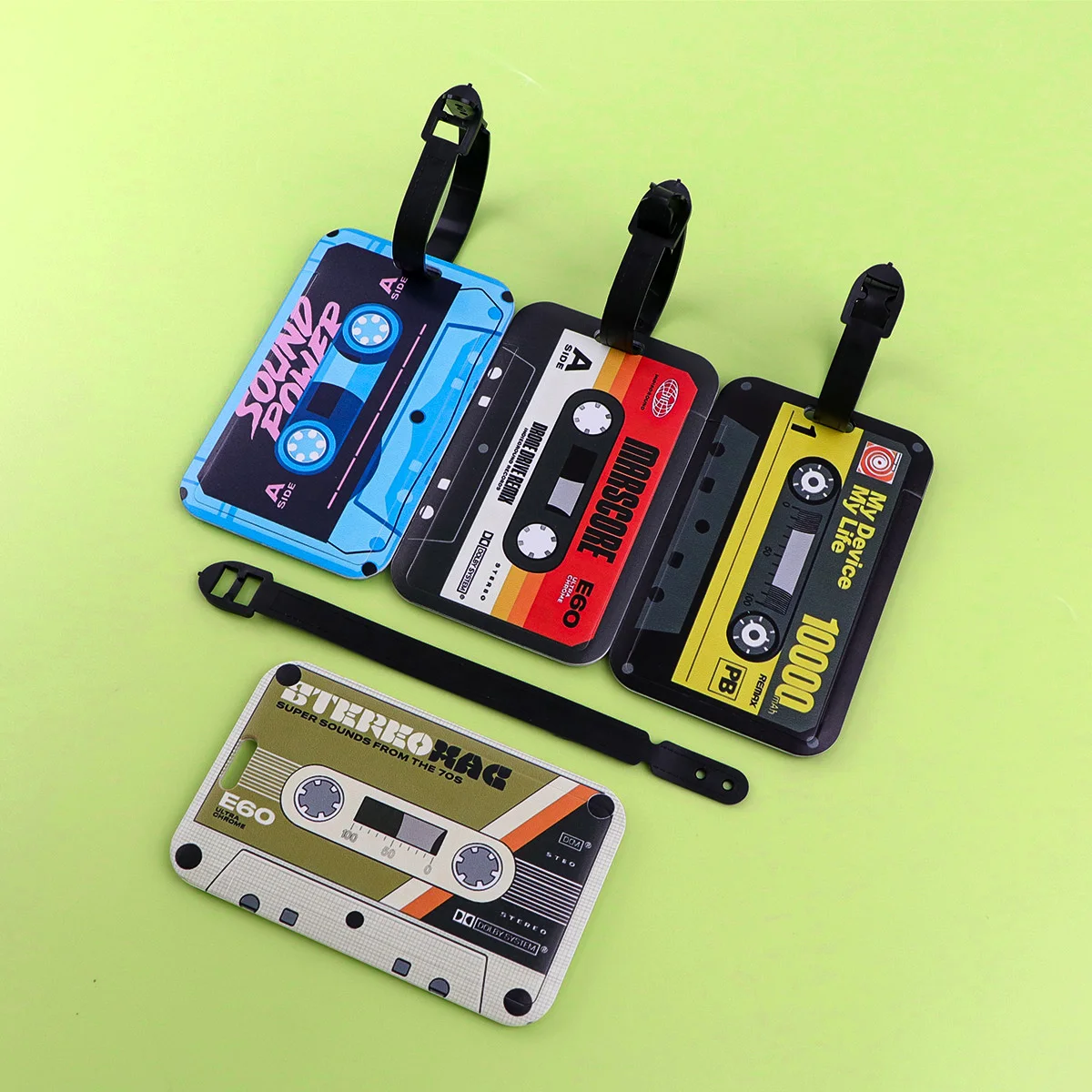 Vintage colorful Tape Plastics Baggage Tag Suitcase Backpack Anti-Lost Listing ID Card Holder Fashion Luggage Accessories Gifts image 5