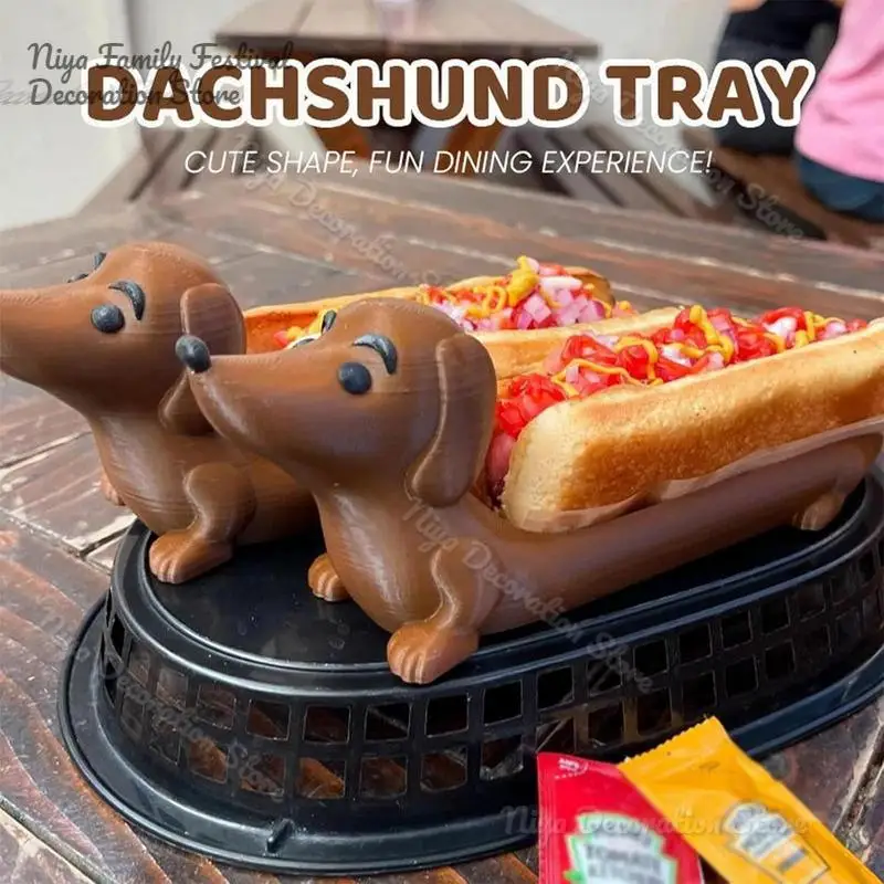 

Puppy Shaped Serving Tray Dachshund Snack Holder Hot Dog Holder For Home Family Gatherings Parties Restaurants 2025