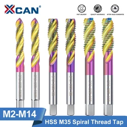 XCAN-Broca de torneira espiral, Torneira roscada, Parafuso métrico, M2-M4, HSS, M35, Co %, Torneira de máquina para aço inoxidável, Ferramentas para metalurgia