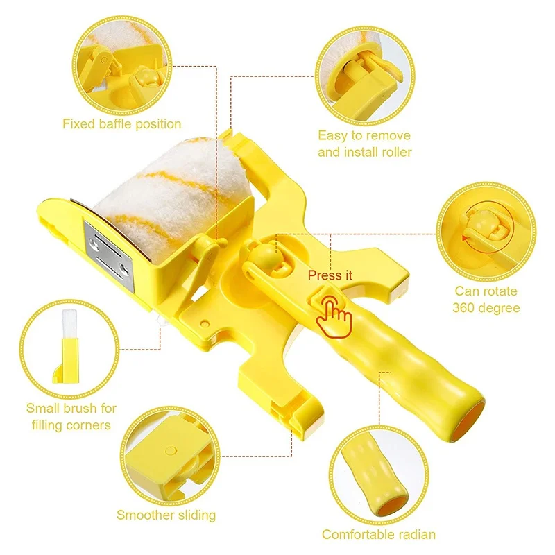 Multifuncional pincel rolo pincéis de canto conjunto uso doméstico parede decorativa profissional diy pintura escova lidar com ferramenta