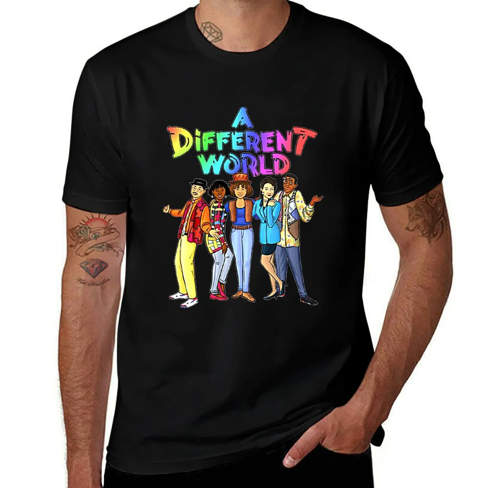 Mens Womens A Different World T-Shirt Simple Solid Color Crew Neck Tee T-Shirt